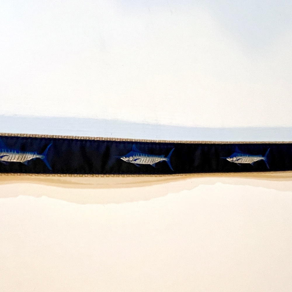 Men’s Leather Man Ltd. Blue Marlin Belt